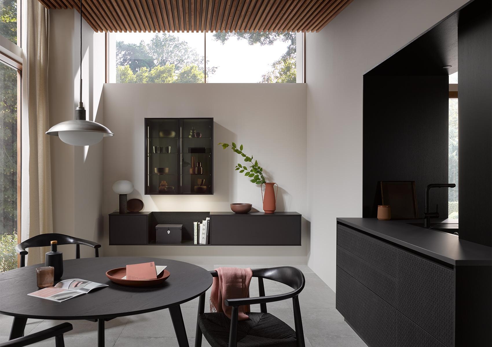 Wohnzimmer Eiche Schwarz